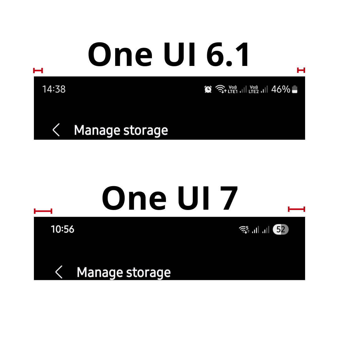 one ui statusbalk