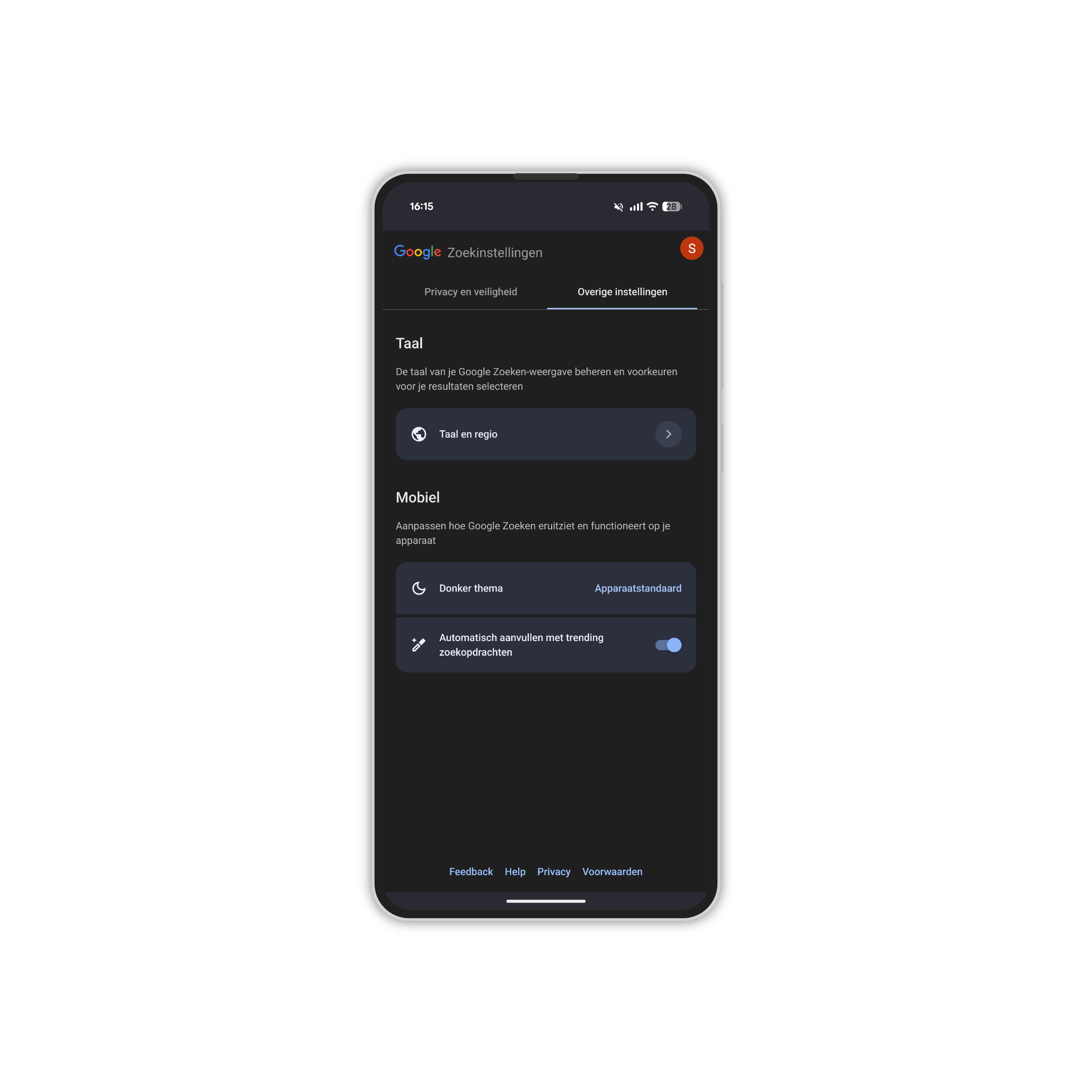 Trending zoekopdrachten uitschakelen