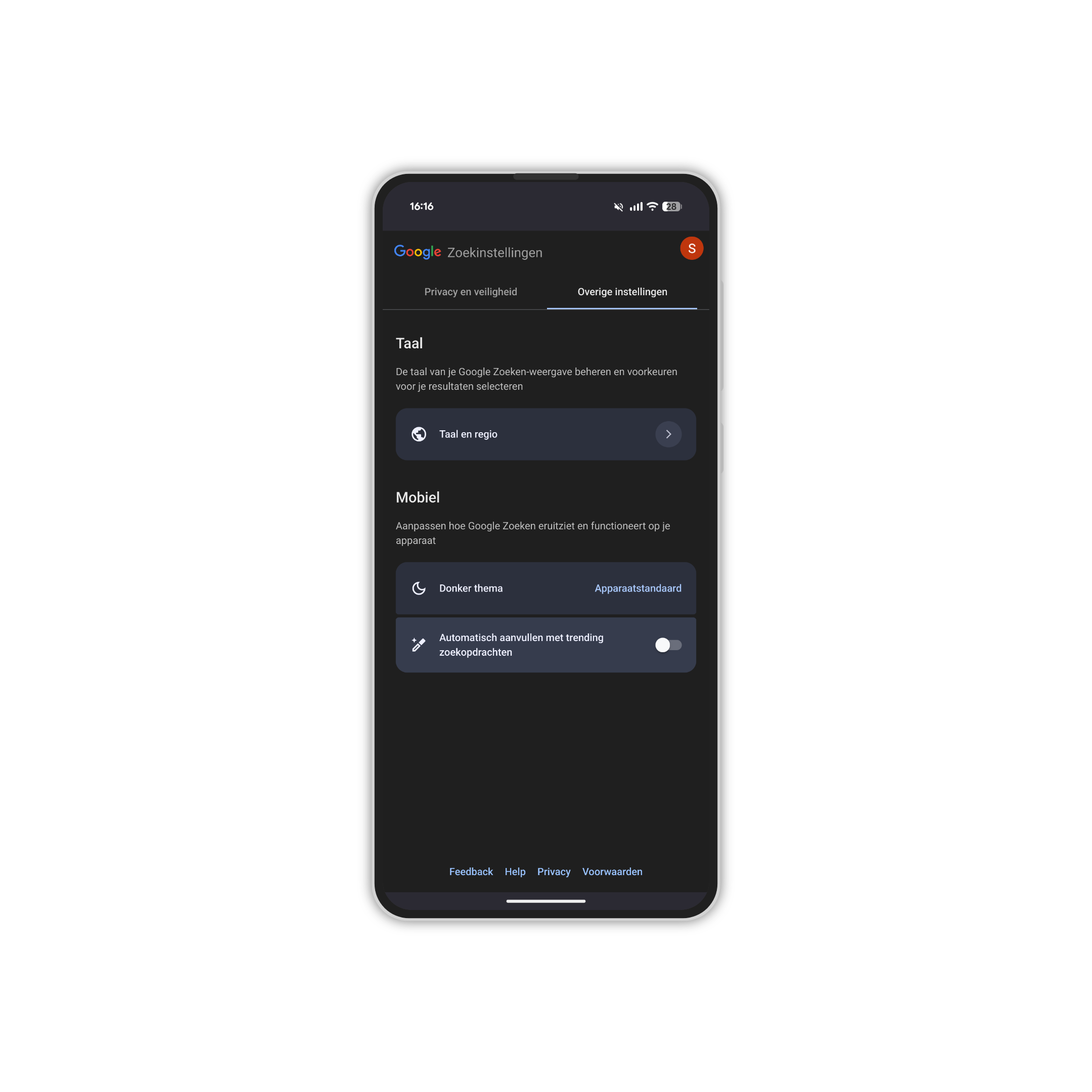 Trending zoekopdrachten uitschakelen