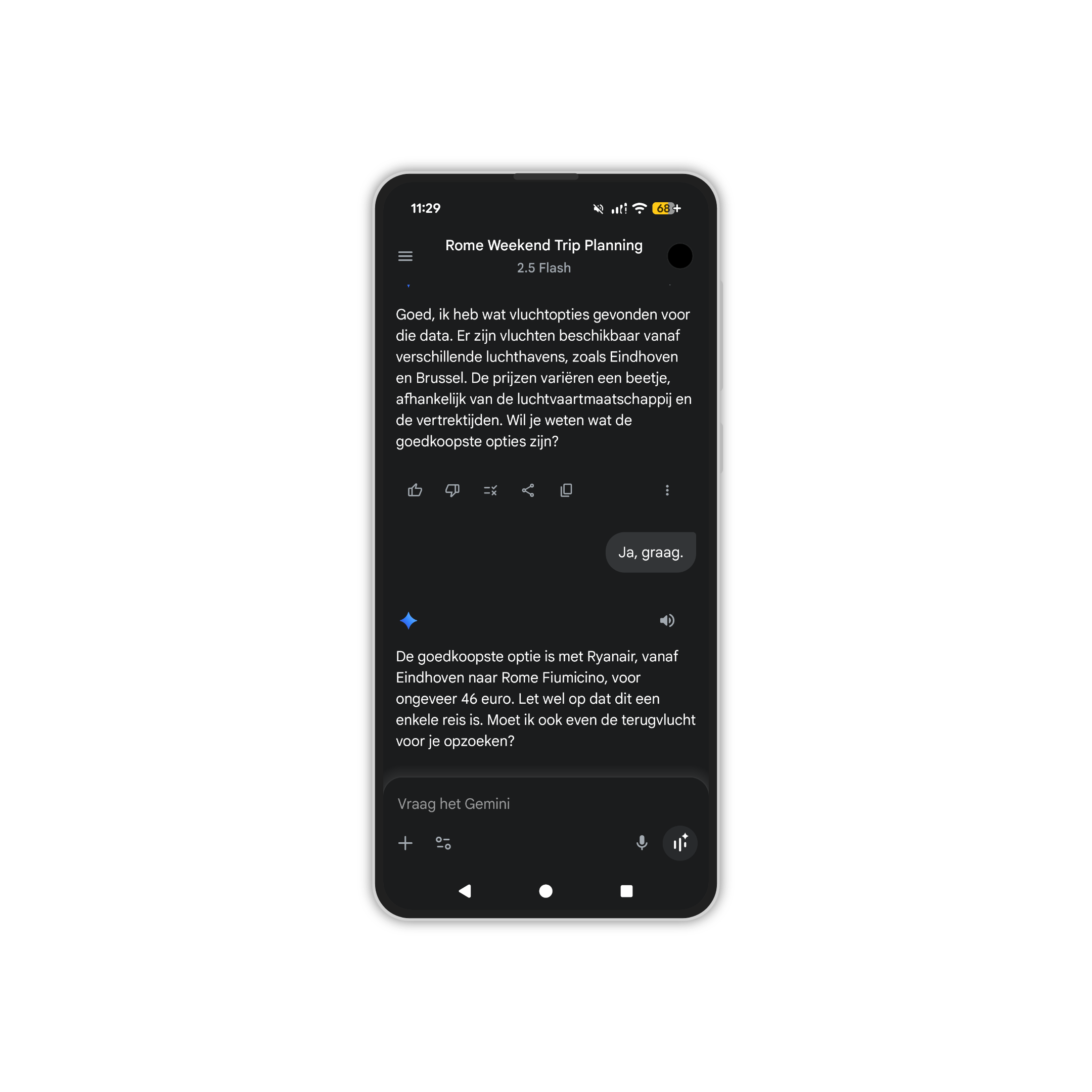 Gemini live weekend weg plannen Google Pixel 10 pro
