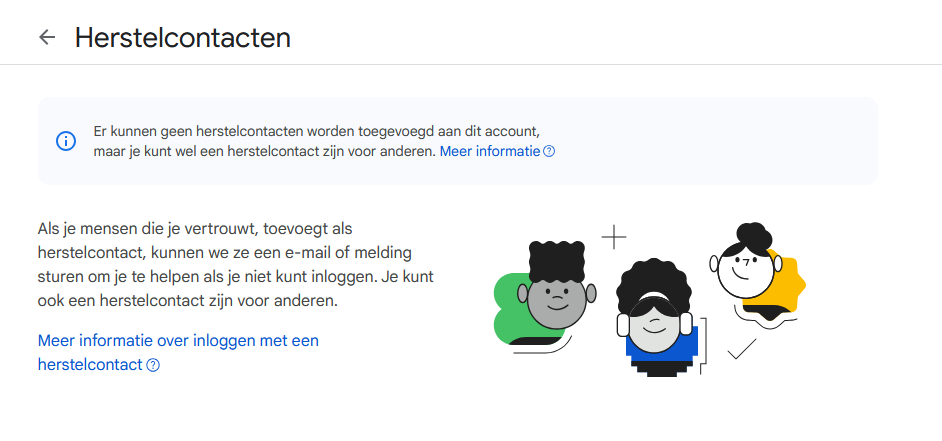 Herstelcontacten binnen Google